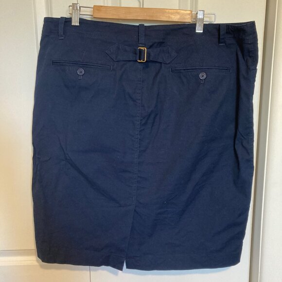 #20 Women's Ralph Lauren Navy Blue Cotton Skirt, Size 16 - Picture 8 of 8
